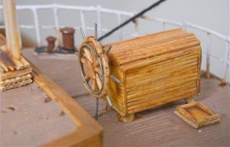 Огромный корабль из зубочисток