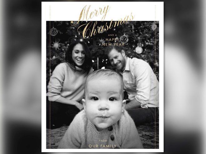 Рождественская открытка Меган Маркл и принца Гарри с малышом Арчи в 2019