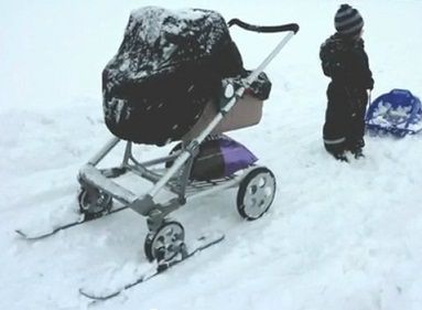 Лыжи на коляску для зимы фото