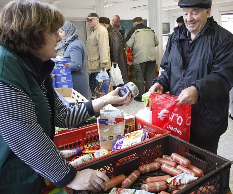 семья, контейнер, мусор, еда, продукты