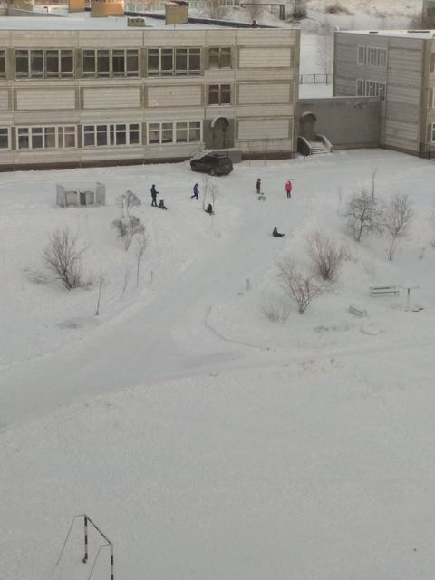 На саночках. На саночках.