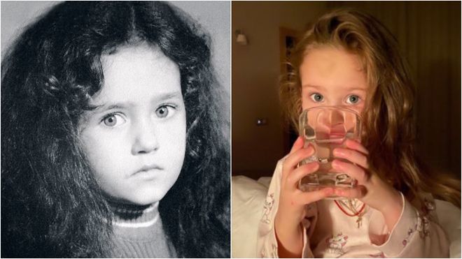 Виктория Исакова и ее дочка в одном возрасте