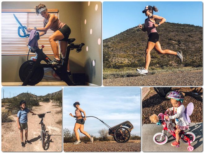 Веселые старты: мама-спортсменка придумала, как детям кататься на велосипеде, не выходя на улицу