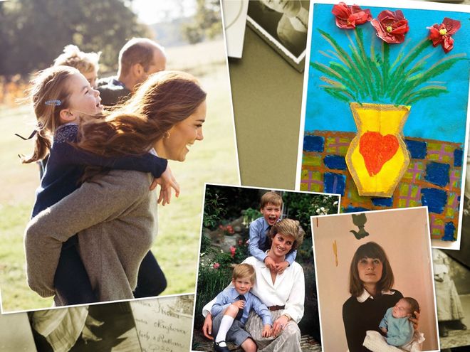 Портреты Кейт Миддлтон, принцессы Дианы и Кэрол Миддлтон с детьми в честь Дня матери